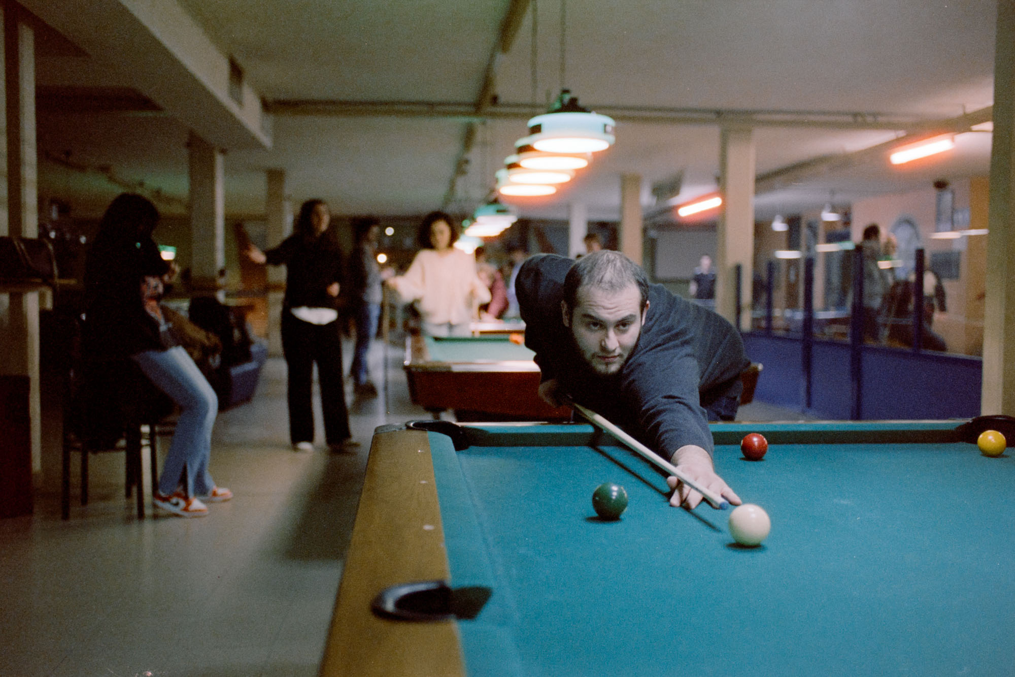 Simone playing pool